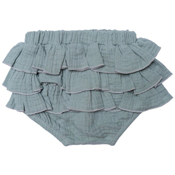 Bloomer froufrou volants bébé BB&CO gaze coton vert