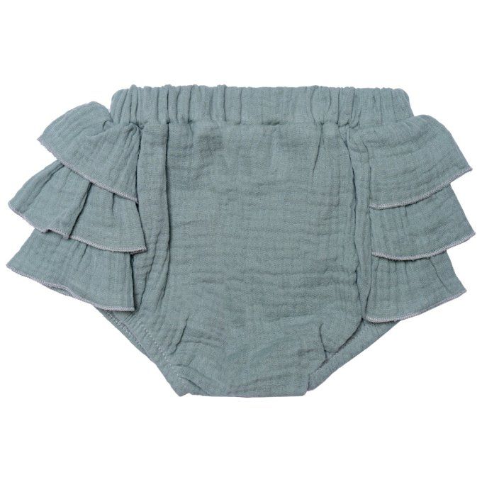 Bloomer froufrou volants bébé BB&CO gaze coton vert