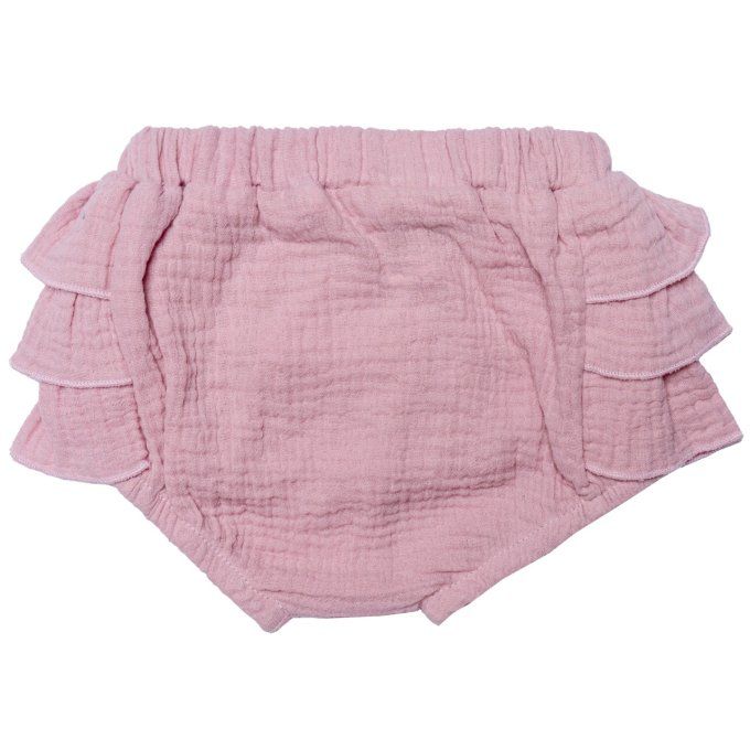 Bloomer froufrou volants bébé BB&CO gaze coton rose