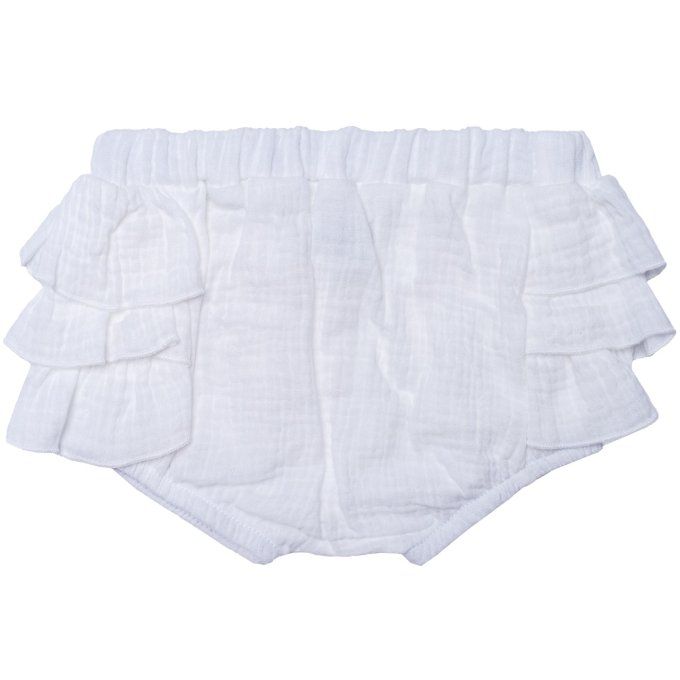 Bloomer froufrou volants bébé BB&CO gaze coton blanc