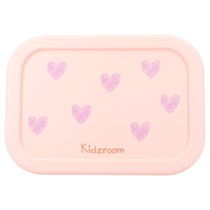 Lunch box compartiments silicone Kidzroom Coeur rose