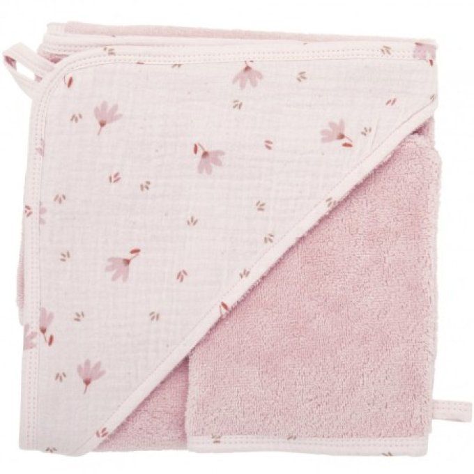 Cape de bain BB&CO bambou gaze de coton Lovely Blossom