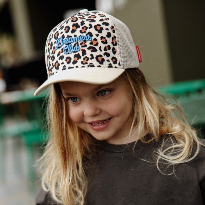 Casquette trucker visière courbée Hello Hossy Léopard 1