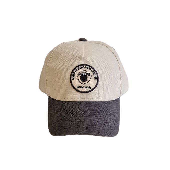 Casquette mixte Poule Party mouton écru gris