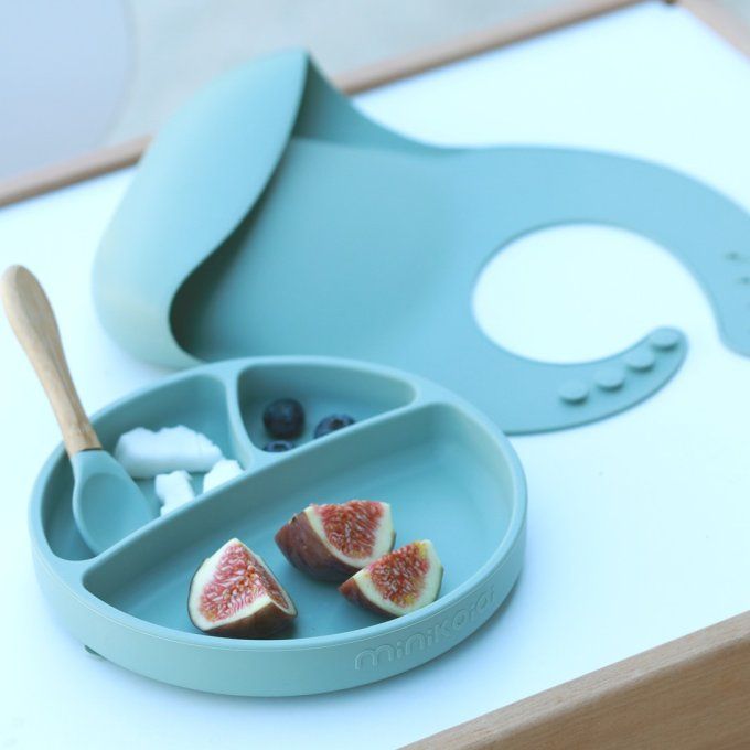 Coffret repas silicone Comme un Grand Minikoioi Vert