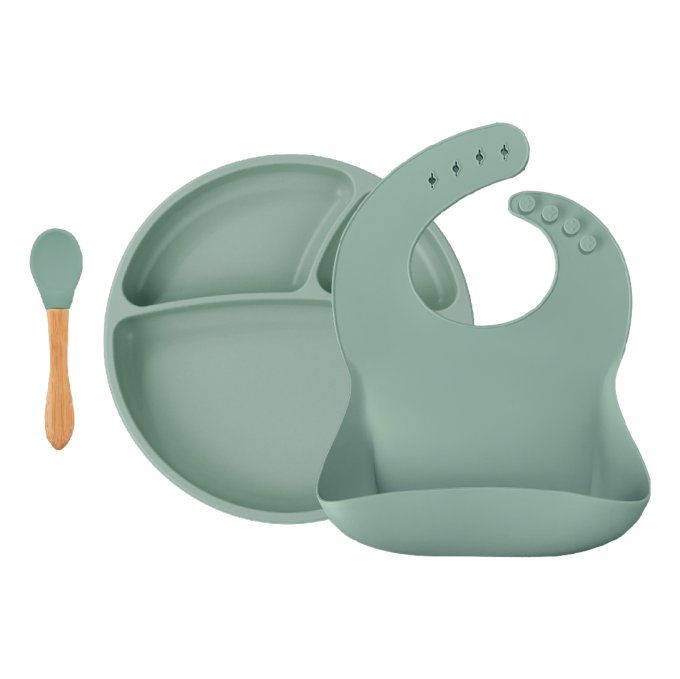 Coffret repas silicone Comme un Grand Minikoioi Vert