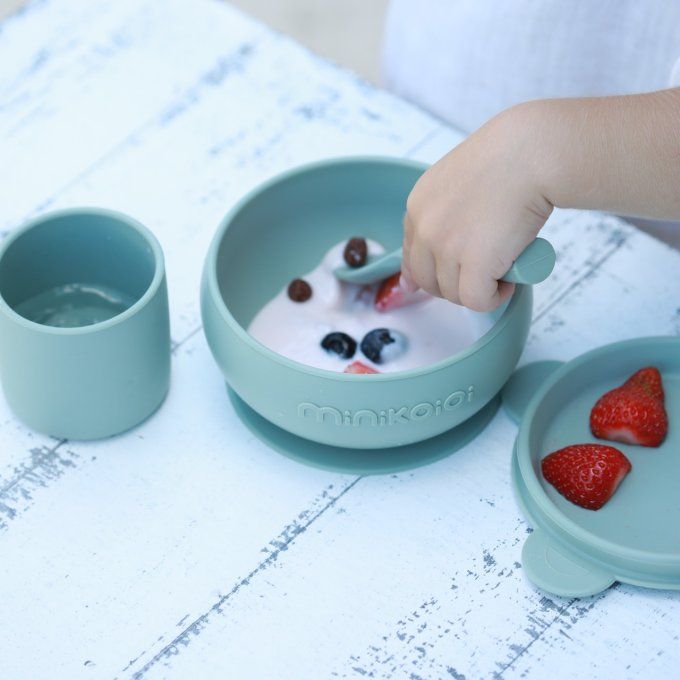 Coffret silicone Mes Premiers Repas Minikoioi Vert