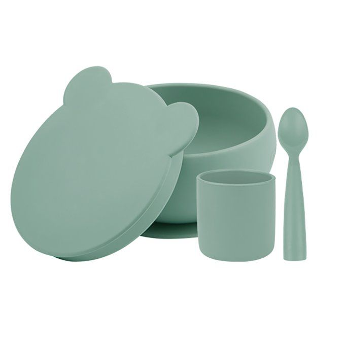 Coffret silicone Mes Premiers Repas Minikoioi Vert
