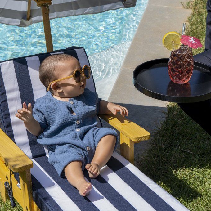 combishort manches courtes bébé BB&CO gaze coton bleue