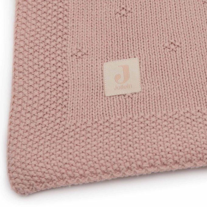 Couverture berceau Jollein 75x100cm Cosy Knit Wild Rose