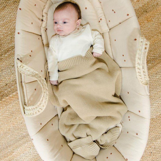 Ma première couverture tricot Gloop beige