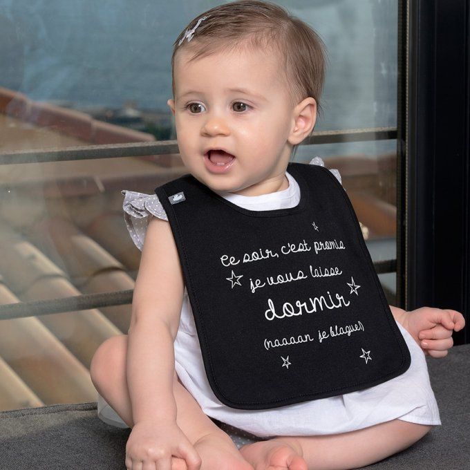 Bavoir à message BB&CO "je vous laisse dormir"