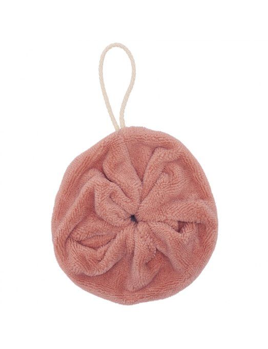 Fleur de douche éponge bambou Poule House terracotta
