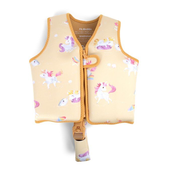 Gilet de natation enfant Filibabba Licornes jaune