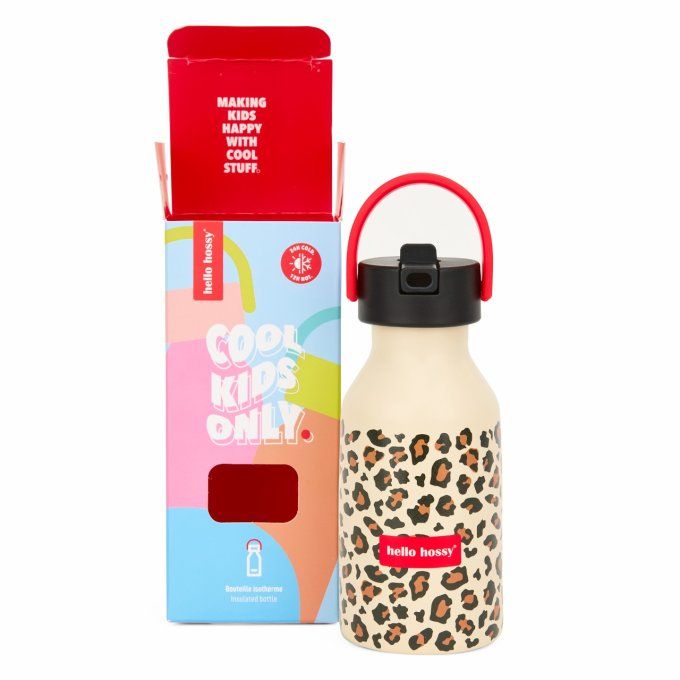 Gourde isotherme 350 ml enfant Hello Hossy léopard