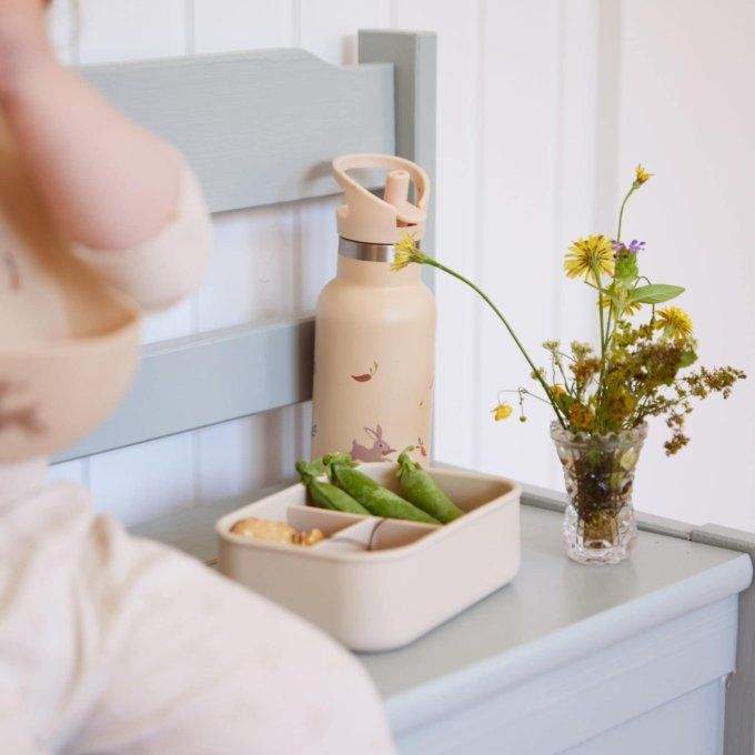 Gourde en acier inoxydable 350 ml Filibabba lapin beige