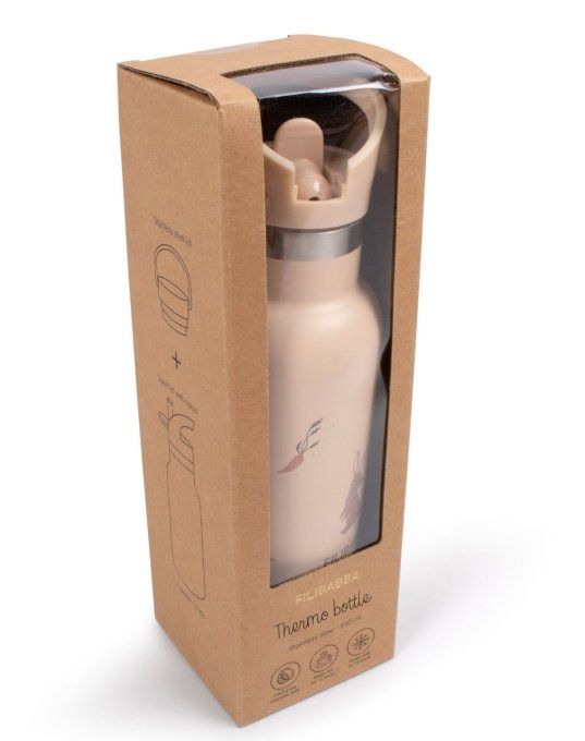 Gourde en acier inoxydable 350 ml Filibabba lapin beige