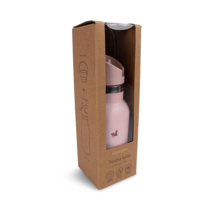 Gourde en acier inoxydable 350 ml Filibabba Lucky rose