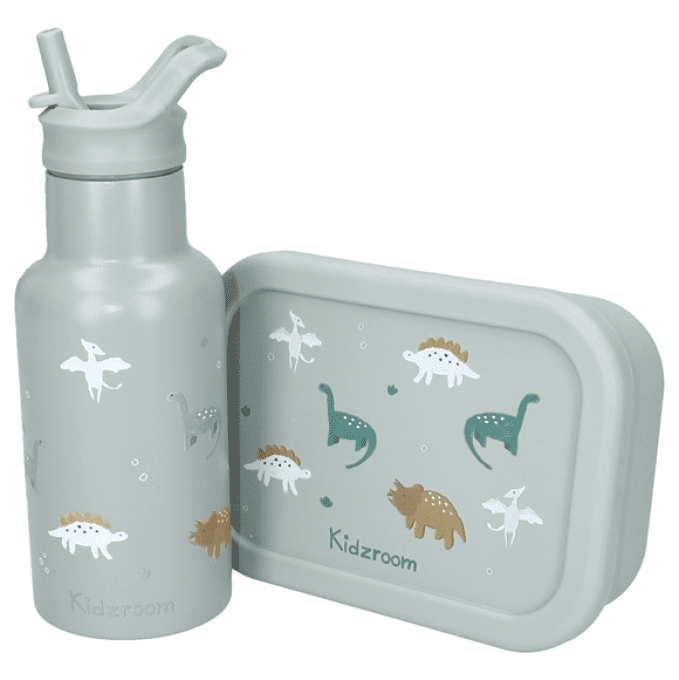 Lunch box compartiments silicone Kidzroom Dino vert