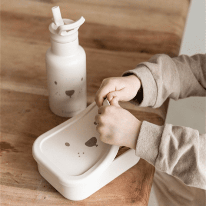 Lunch box compartiments silicone Kidzroom Ourson sable