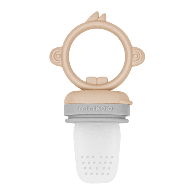 Grignoteuse en silicone baby pulp Minikoioi Nude beige