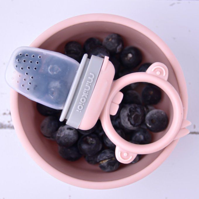 Grignoteuse en silicone baby pulp Minikoioi Rose