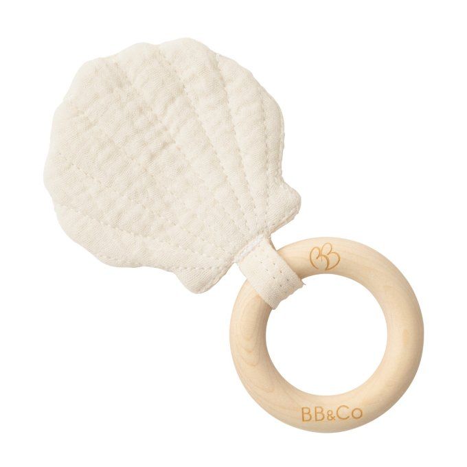 Hochet de dentition feuille et coquillage BB&CO