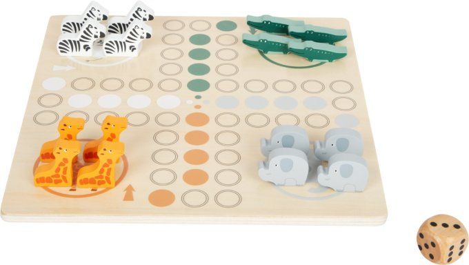 Ludo animaux safari jeu de société bois petits chevaux