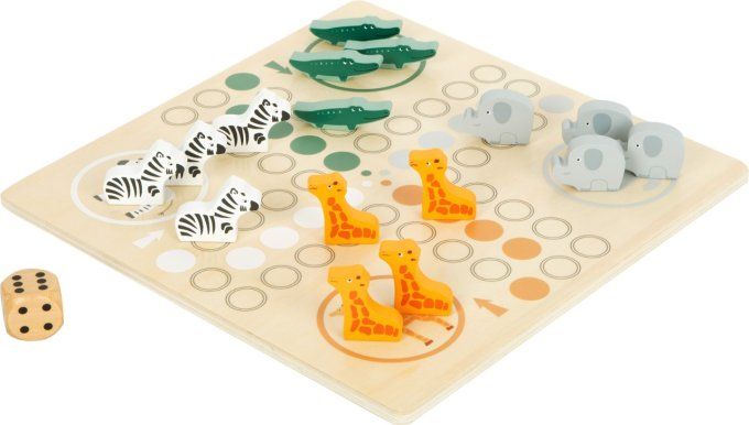 Ludo animaux safari jeu de société bois petits chevaux