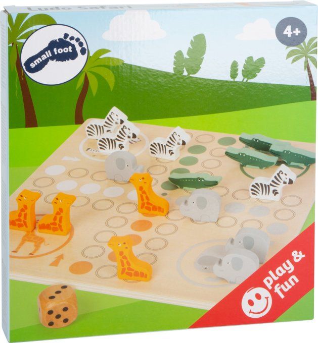 Ludo animaux safari jeu de société bois petits chevaux