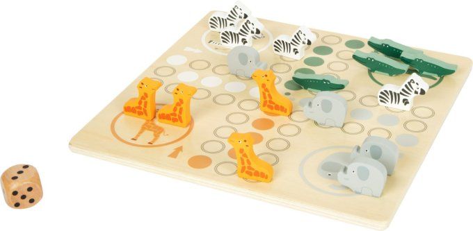 Ludo animaux safari jeu de société bois petits chevaux