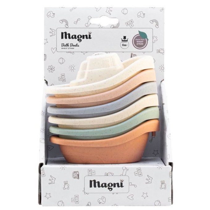 Jouets de bain 6 bateaux ecoresponsable Magni multico