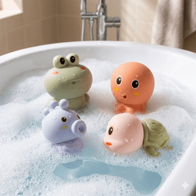 Jouets de bain 4 animaux d'eau écoresponsable Magni