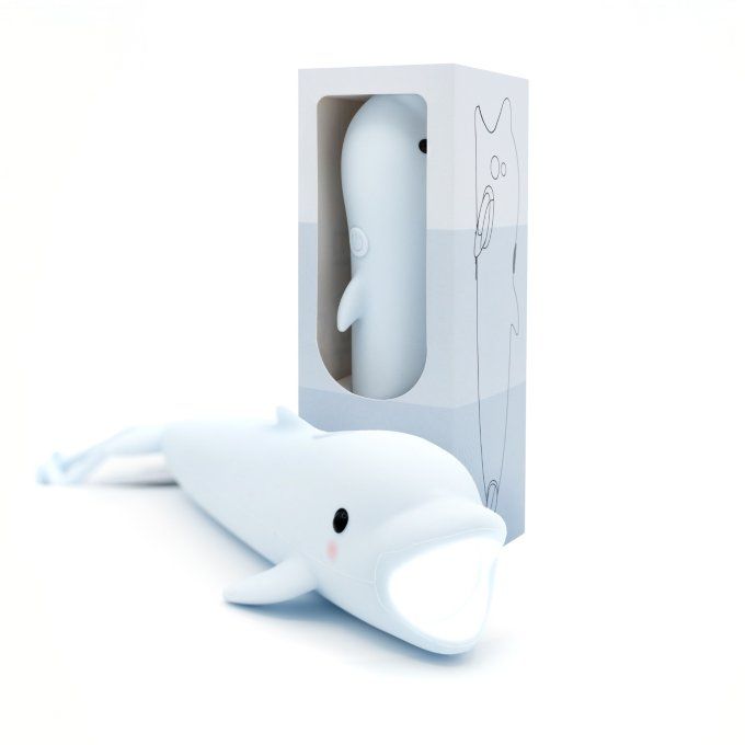 Lampe torche enfant en silicone Little L dauphin bleu