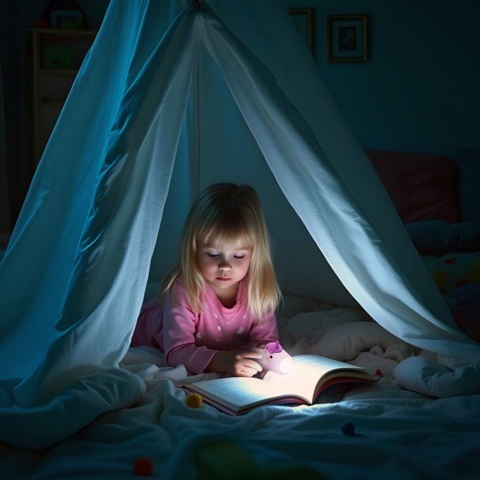 Lampe torche enfant en silicone Little L licorne violet