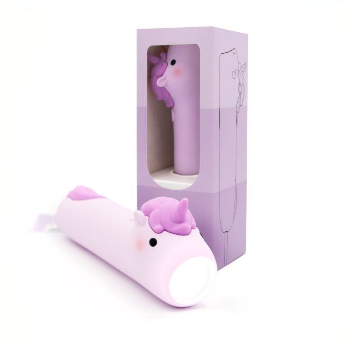 Lampe torche enfant en silicone Little L licorne violet