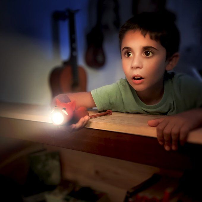 Lampe torche enfant en silicone Little L renard marron