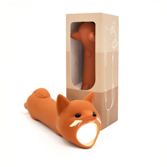 Lampe torche enfant en silicone Little L renard marron