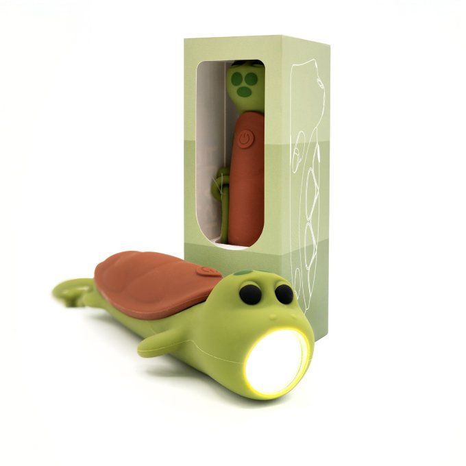 Lampe torche enfant en silicone Little L tortue verte