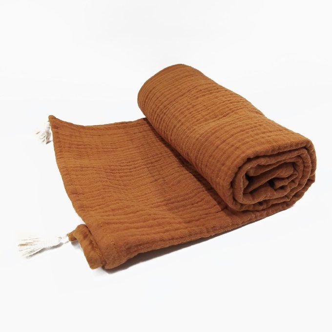 Maxi lange gaze de coton Kapoune cognac