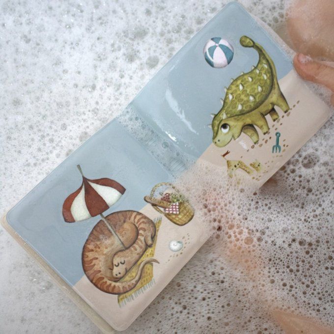 Livre magique jouet de bain bébé Filibabba Dino Beach