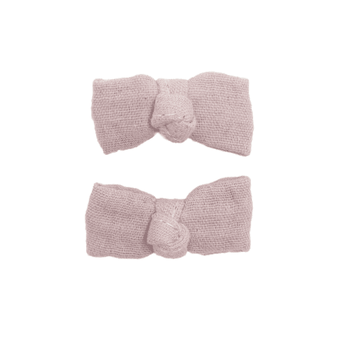 Lot 2 barrettes cheveux bébé fille gaze de coton BB&CO