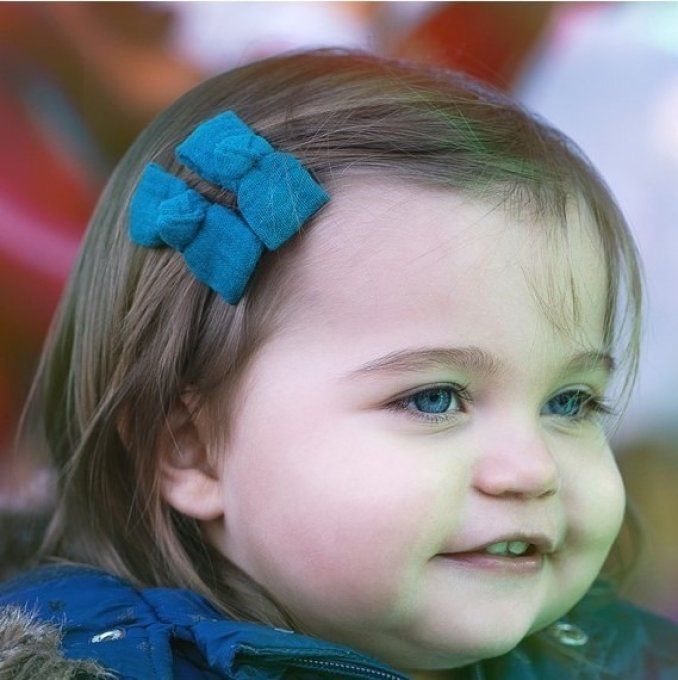 Lot 2 barrettes cheveux bébé fille gaze de coton BB&CO