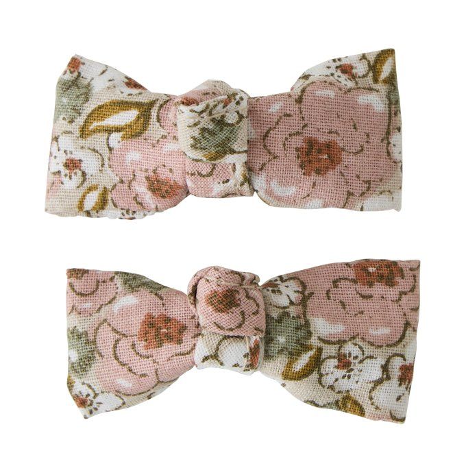 Lot 2 barrettes cheveux bébé fille gaze de coton BB&CO