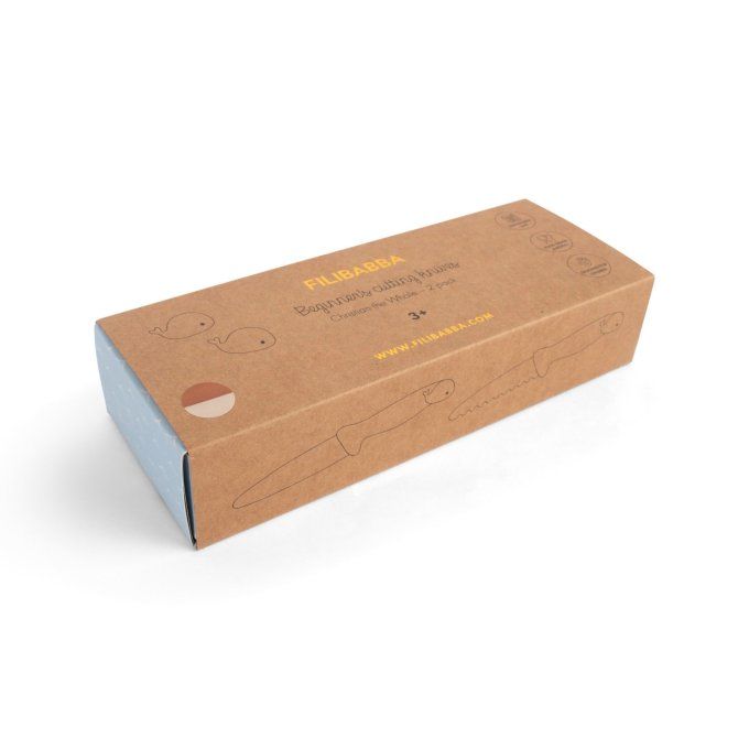 Lot 2 couteaux apprentissage Filibabba Cannelle/Ivoire