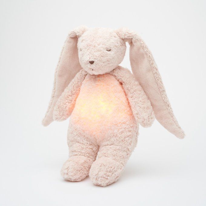 Peluche Lapin Nature Moonie 2.0 sons & lumières rose