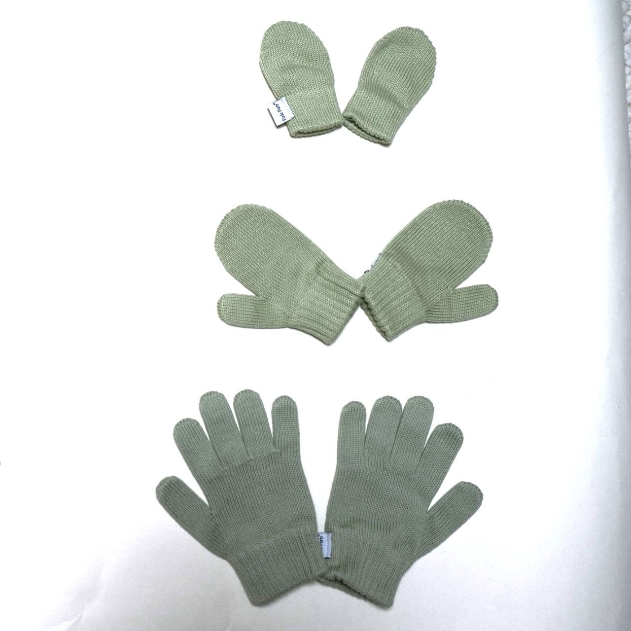 moufles et gants coton bio Poule Party vert