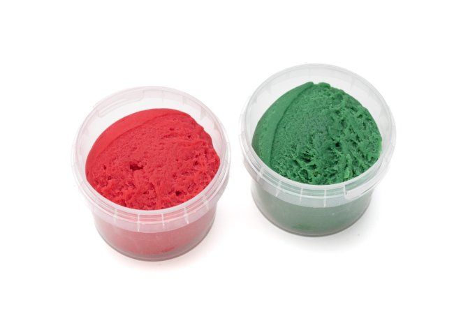 Pâte à modeler Neogrün vert et rouge