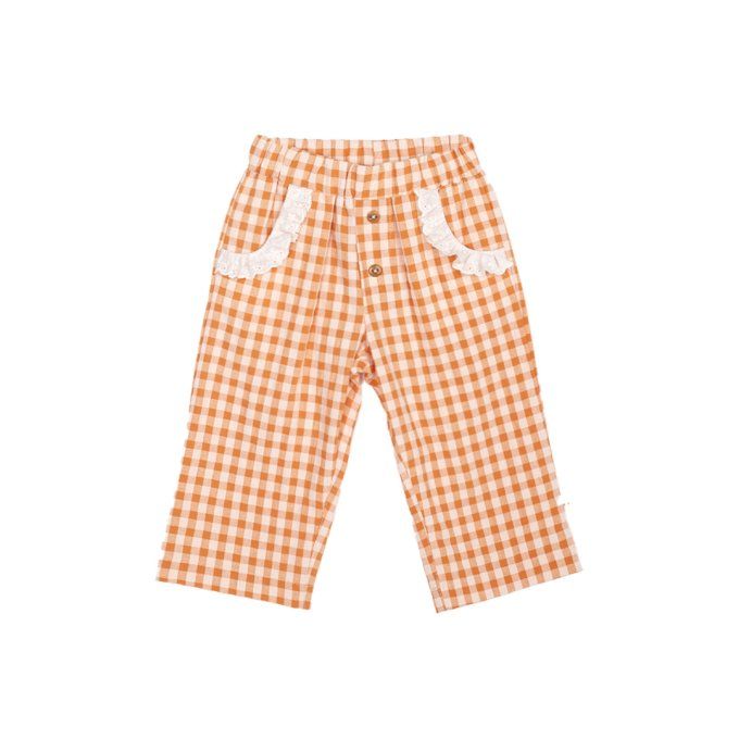 Pantalon été fille Paola L.P.C. coton bio vichic orange