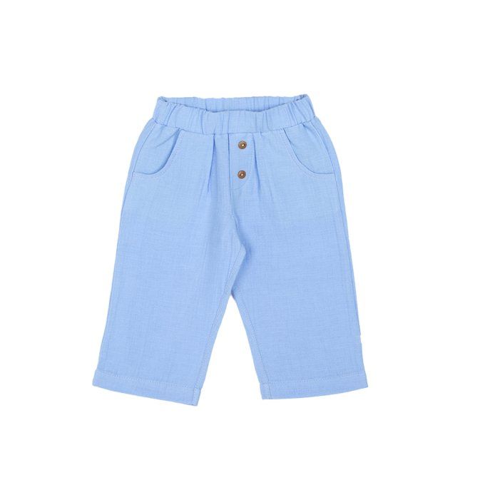 Pantalon été gaze bébé garçon Paolo L.P.C. azur